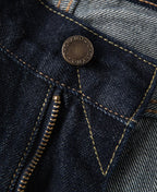 13.2oz Embroidered Pocket Denim Jeans Prewashed Slim Straight