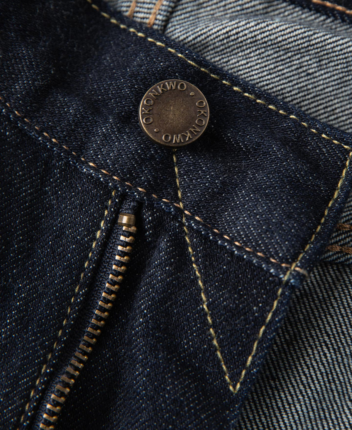 13.2oz Embroidered Pocket Denim Jeans Prewashed Slim Straight