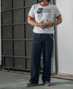 Pearl Slub Denim Trousers Vintage Military Inspired Relaxed Fit