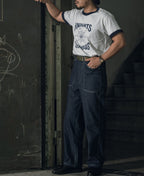 Pearl Slub Denim Trousers Vintage Military Inspired Relaxed Fit