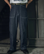 Pearl Slub Denim Trousers Vintage Military Inspired Relaxed Fit