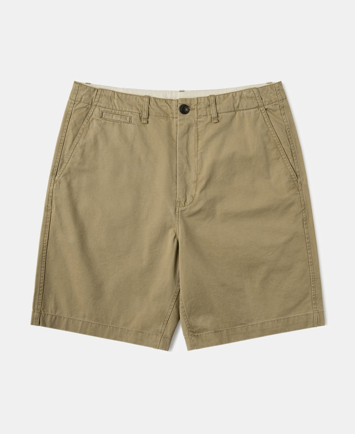 1930s Washed Officer Chino Shorts Khaki Classic Pleated Heritage