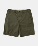 1930s Washed Officer Chino Shorts Olive Earthy Military Inspired