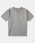 1940s Slub Cotton Henley Pocket T-Shirt Gray Heathered Casual