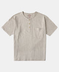 1940s Slub Cotton Henley Pocket T-Shirt Oats Warm Neutral