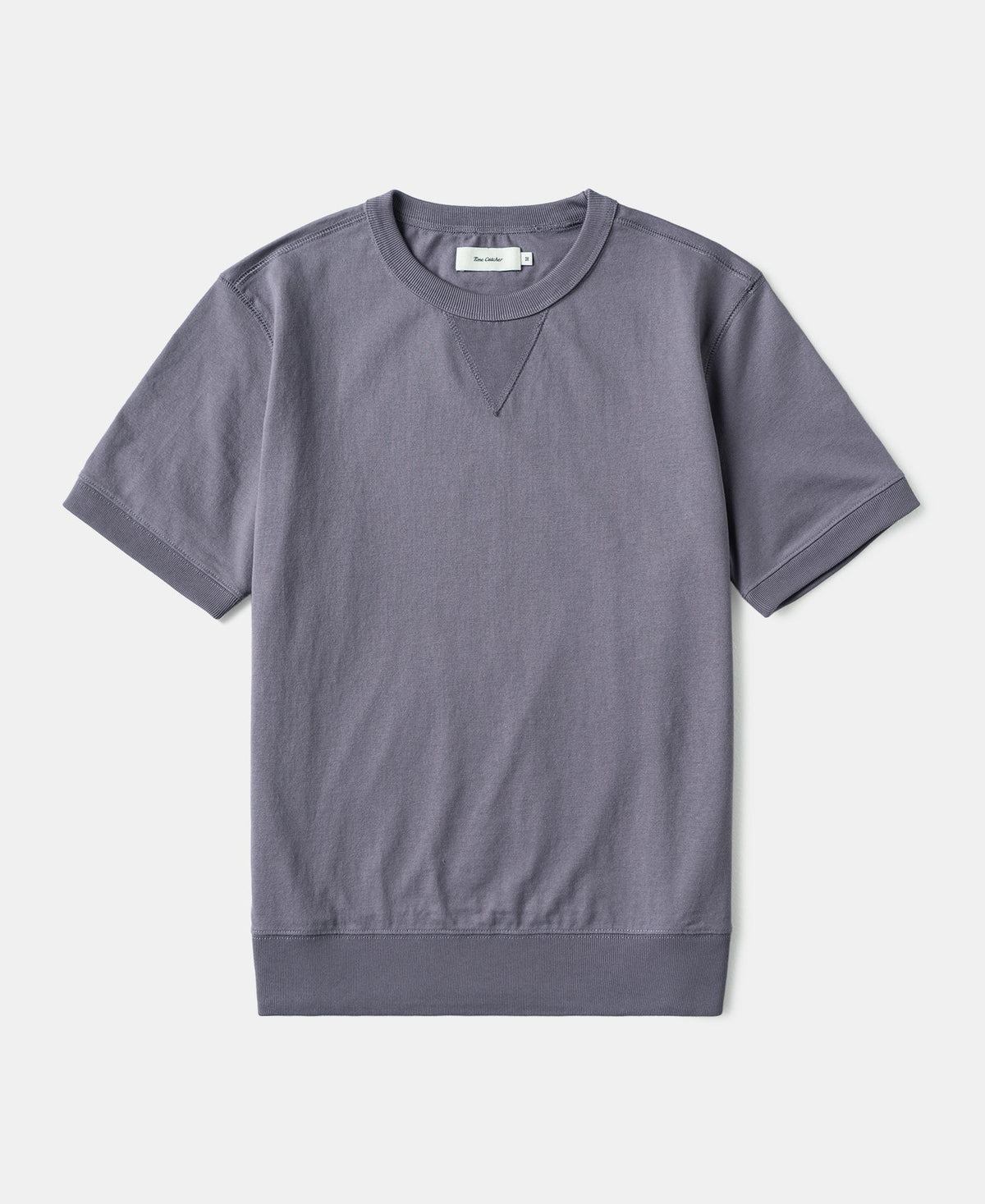 1950s V-Gusset Purple Cotton T-Shirt Relaxed Athletic Style