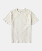 Heavyweight Ribbed Cotton Pocket T-Shirt Oatmeal White Structured