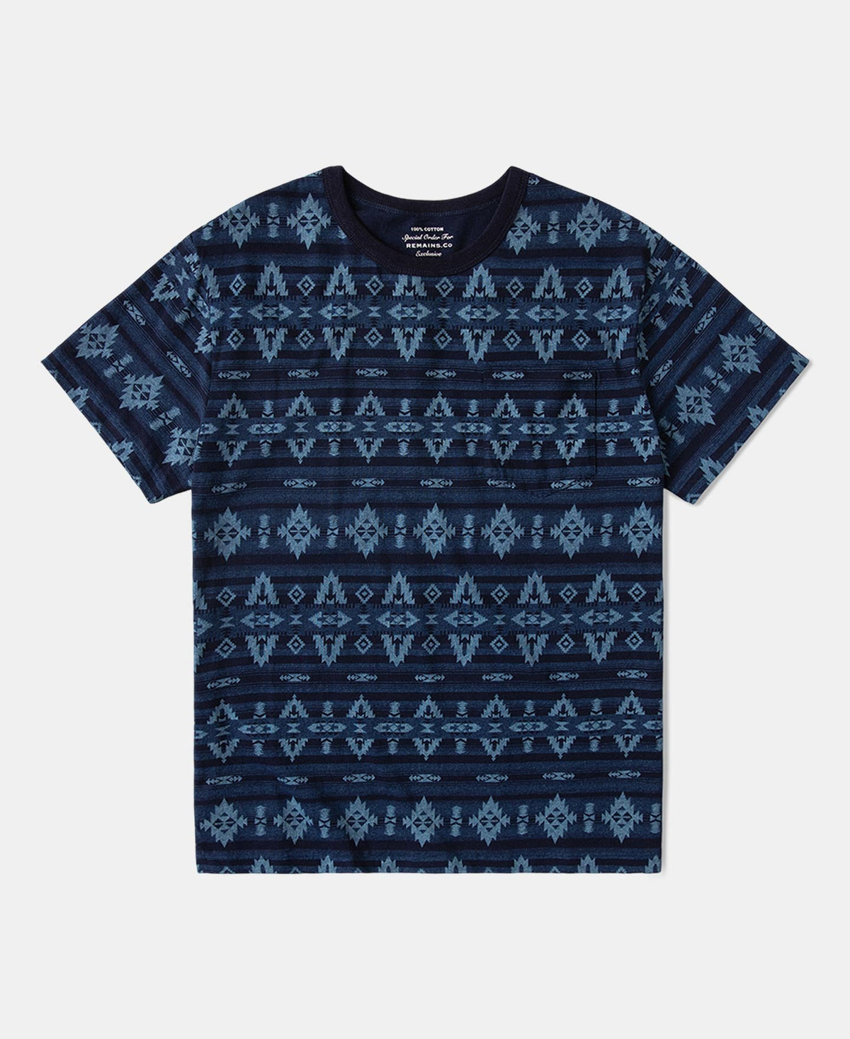 Dark Indigo Geometric Pocket T-Shirt Graphic Heritage