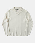 Terry Cloth Long Sleeve Collar T-Shirt Vintage Athletic