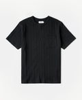Heavyweight Ribbed Cotton Pocket T-Shirt Vintage Black Worn