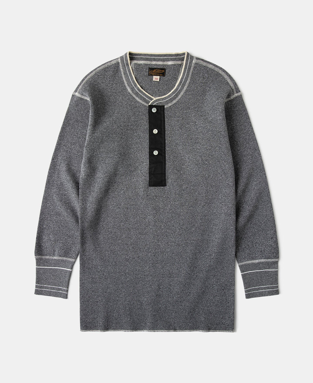 Long Sleeve Warm Henley Shirt Gray Thermal Layering Essential