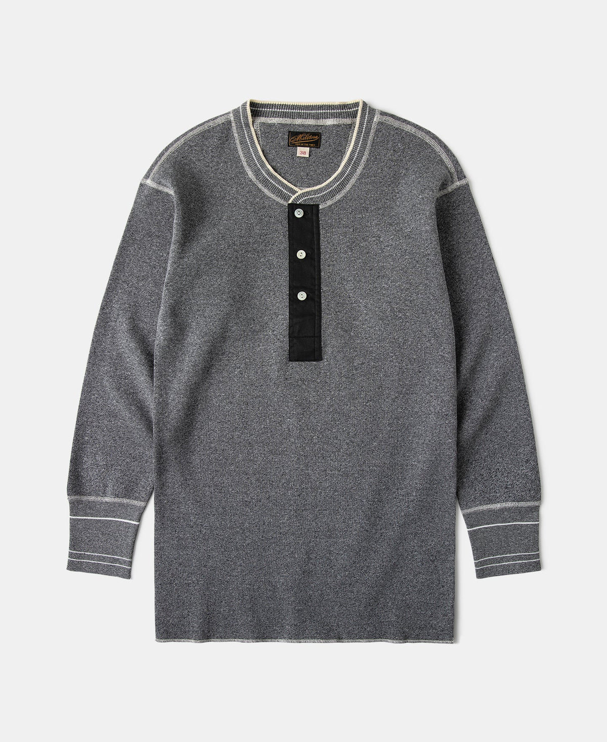 Long Sleeve Warm Henley Shirt Gray Thermal Layering Essential