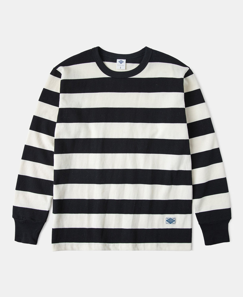 9 oz Wide Striped Heavyweight Cotton Long Sleeve T-Shirt