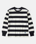 9 oz Wide Striped Heavyweight Cotton Long Sleeve T-Shirt