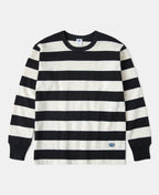 9 oz Wide Striped Heavyweight Cotton Long Sleeve T-Shirt