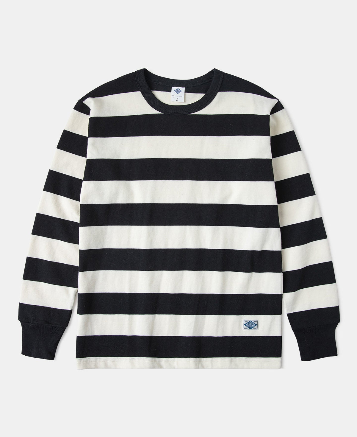 9 oz Wide Striped Heavyweight Cotton Long Sleeve T-Shirt