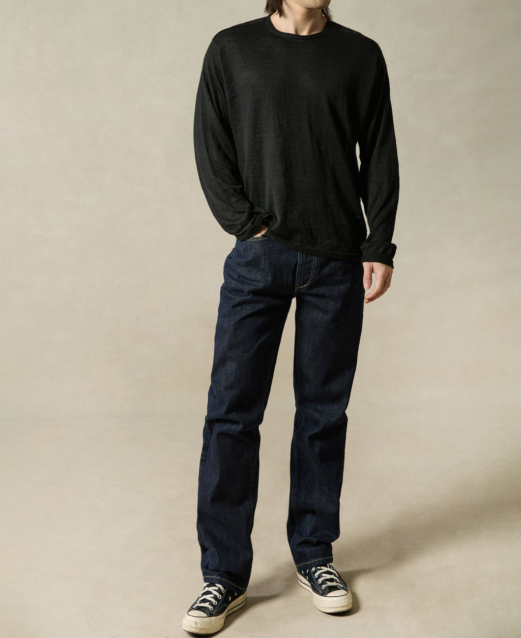 Simplified Relaxed Selvedge Denim Trousers Vintage Workwear