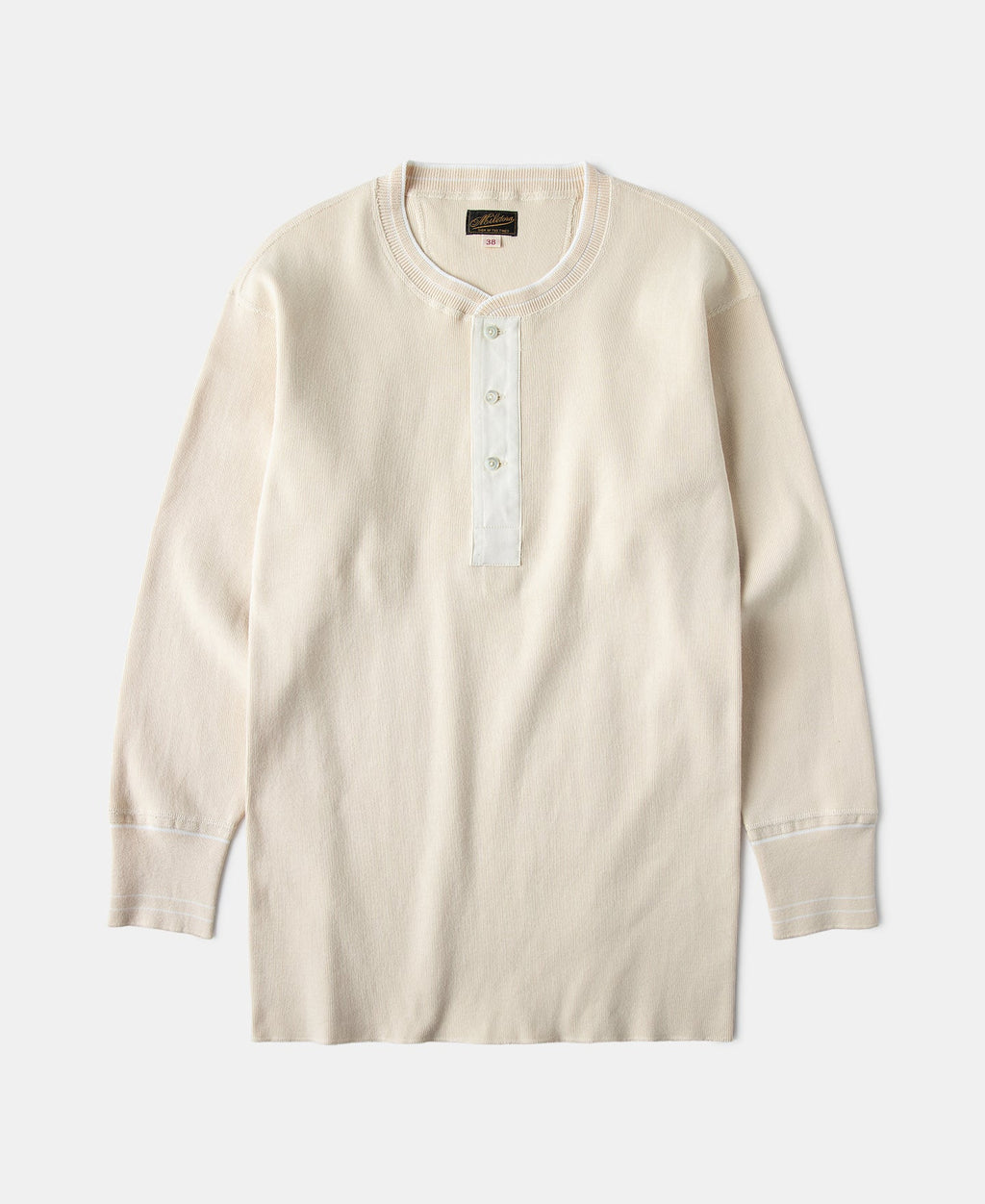 Long Sleeve Warm Henley Shirt Apricot Heavyweight Cozy