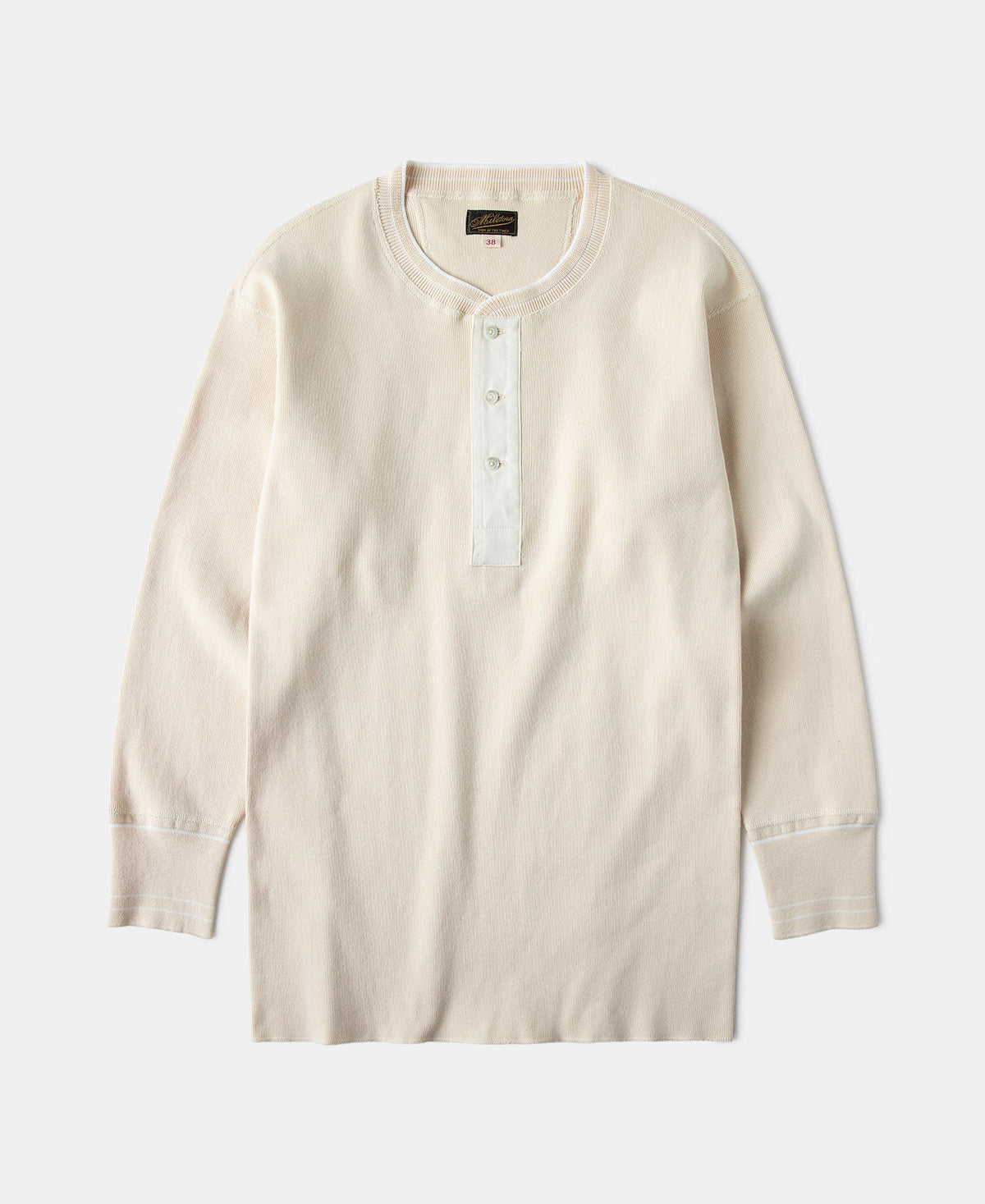 Long Sleeve Warm Henley Shirt Apricot Heavyweight Cozy