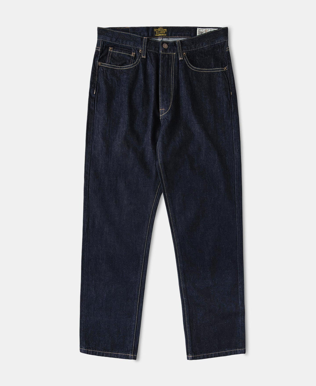 13.2oz Embroidered Pocket Denim Jeans Prewashed Slim Straight