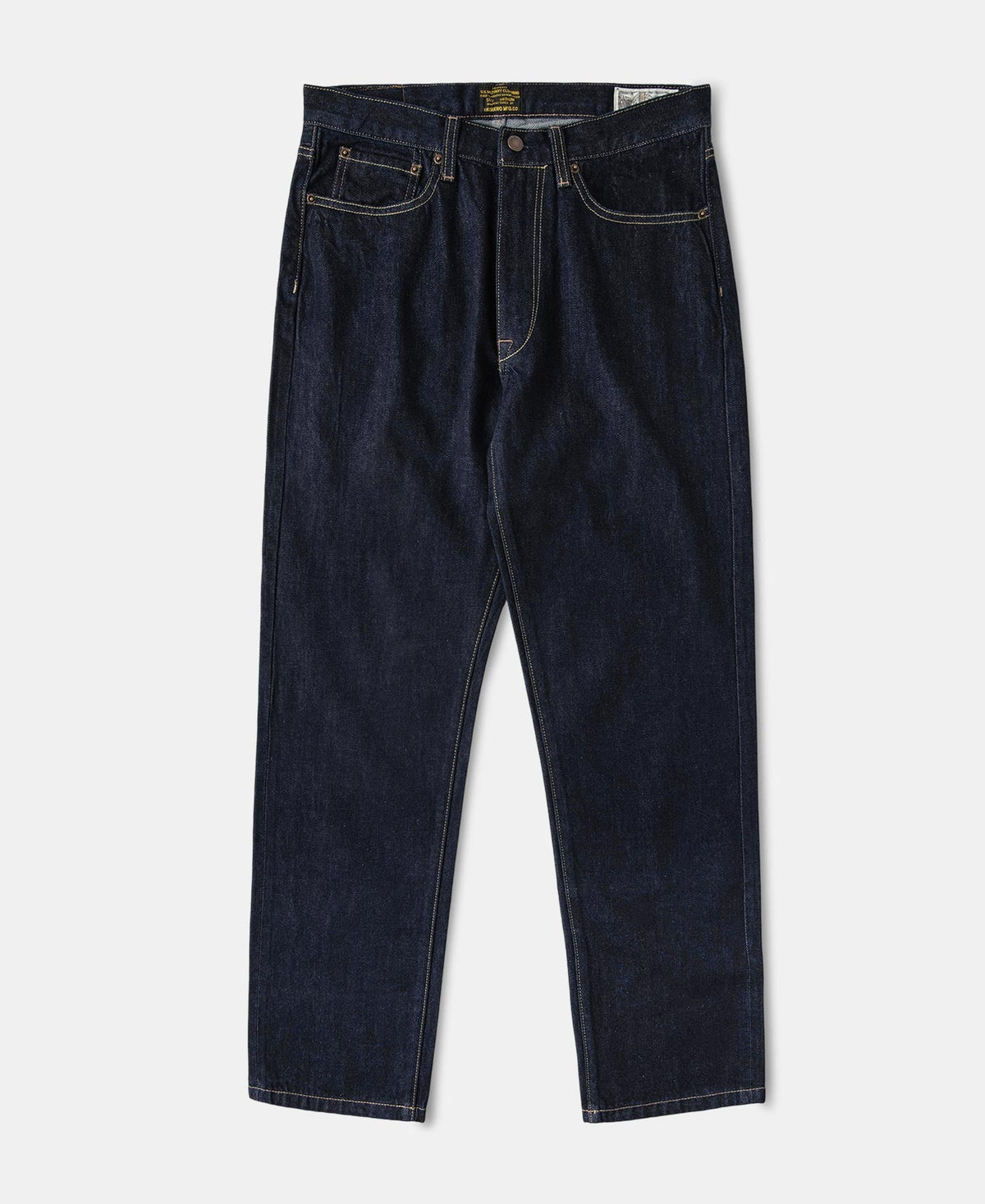 13.2oz Embroidered Pocket Denim Jeans Prewashed Slim Straight