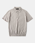 Lightweight Slub Cotton Knit Polo Oatmeal Breathable Casual