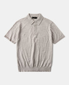 Lightweight Slub Cotton Knit Polo Oatmeal Breathable Casual