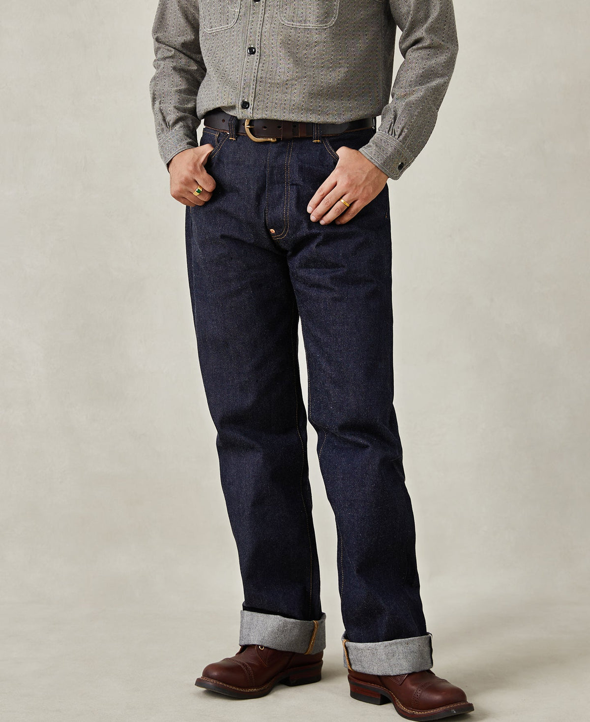 1930s Vintage Selvedge Denim Trousers Wide Leg