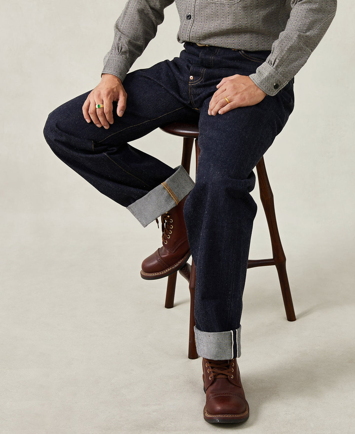 1930s Vintage Selvedge Denim Trousers Wide Leg