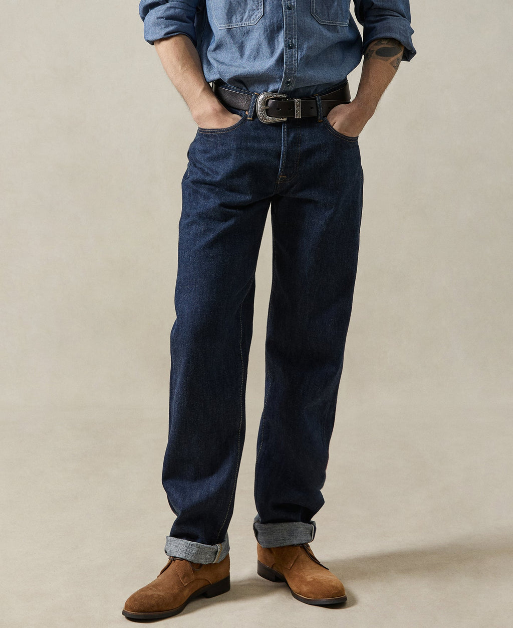 1955 Classic Biker Selvedge Jeans Straight Leg Denim