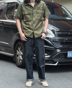 Slub Pearl Yarn Indigo Denim Carpenter Pants Relaxed Fit
