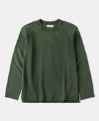 Sun-Washed Cotton Long Sleeve T-Shirt Washed Green Relaxed