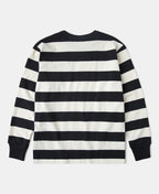 9 oz Wide Striped Heavyweight Cotton Long Sleeve T-Shirt
