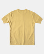 Vintage-kollane lühikeste varrukatega Henley T-särk, pleekinud ja vabaaja stiilis