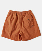 5-Inch Nylon Swim Shorts Orange Lightweight Beach Ready