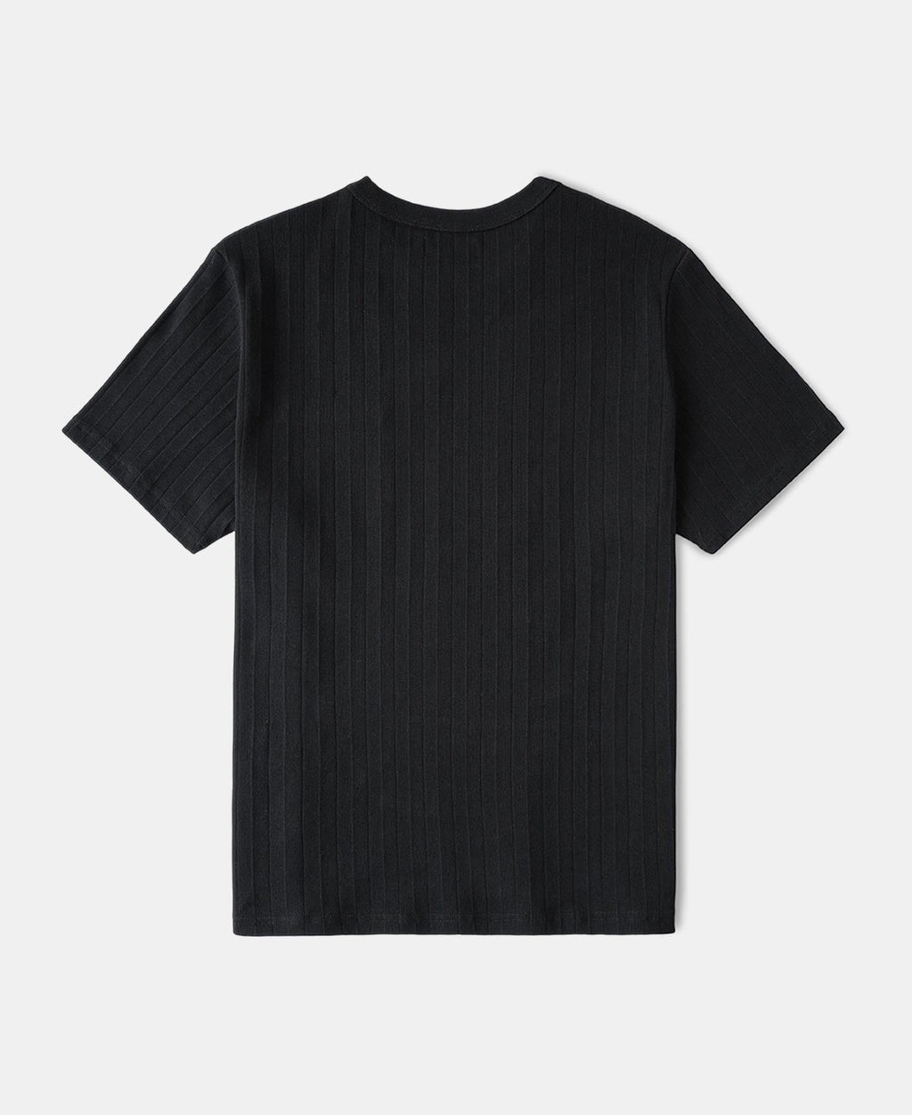 Heavyweight Ribbed Cotton Pocket T-Shirt Vintage Black Worn
