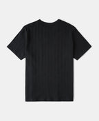 Heavyweight Ribbed Cotton Pocket T-Shirt Vintage Black Worn