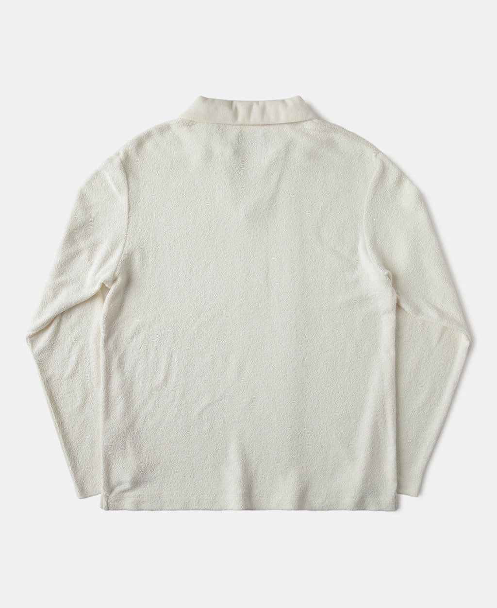 Terry Cloth Long Sleeve Collar T-Shirt Vintage Athletic