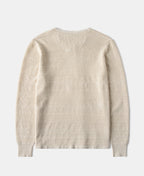 Waffle Knit Jacquard Henley Shirt Apricot Long Sleeve