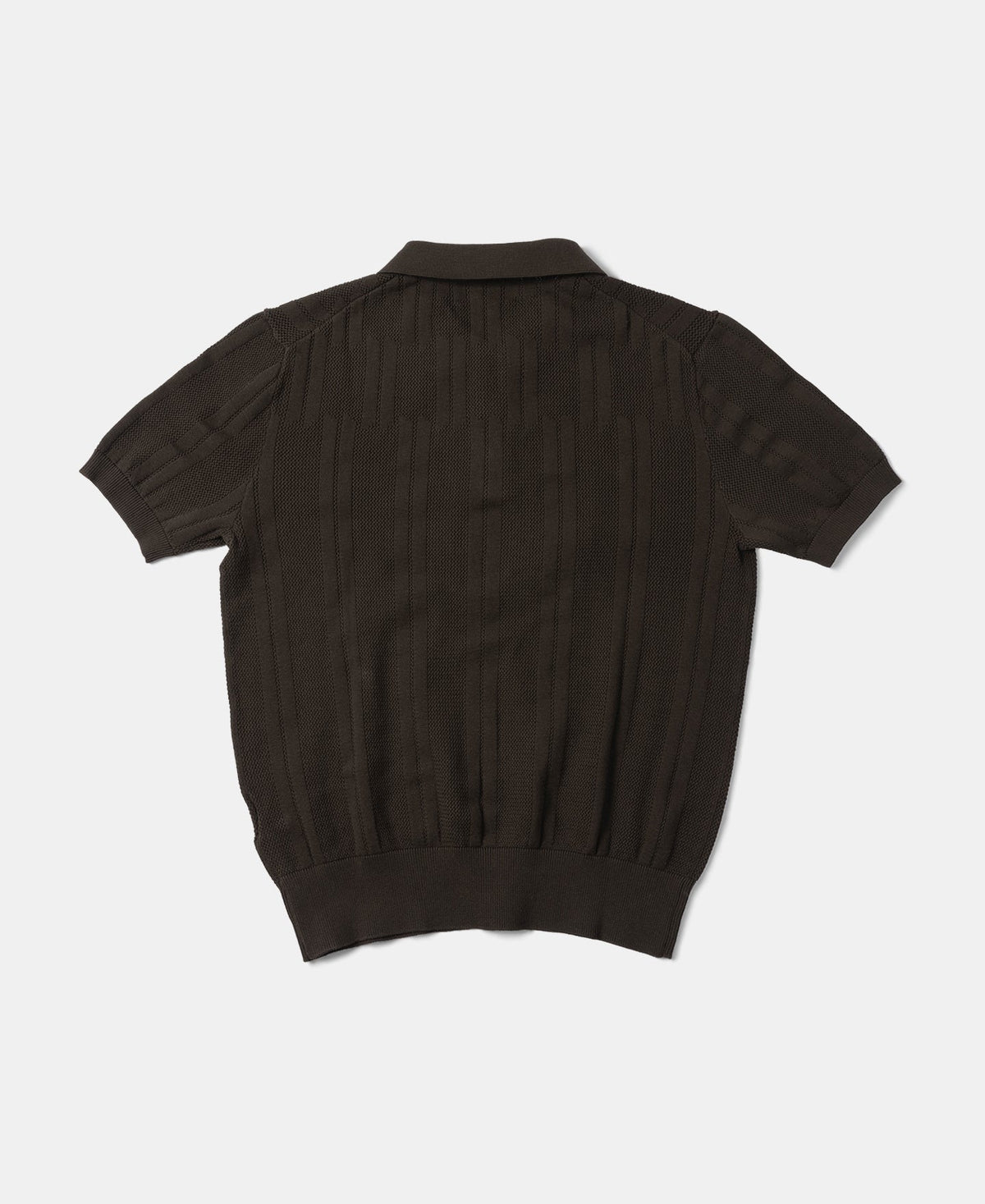 Retro Knitted Jacquard Polo Shirt Vintage Olive Short Sleeve