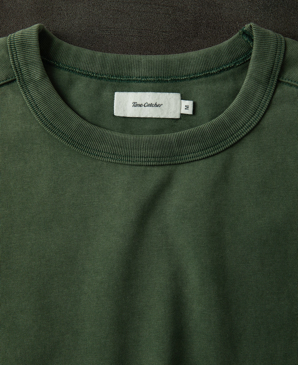 Sun-Washed Cotton Long Sleeve T-Shirt Washed Green Relaxed
