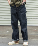 Slub Pearl Yarn Indigo Denim Carpenter Pants Relaxed Fit