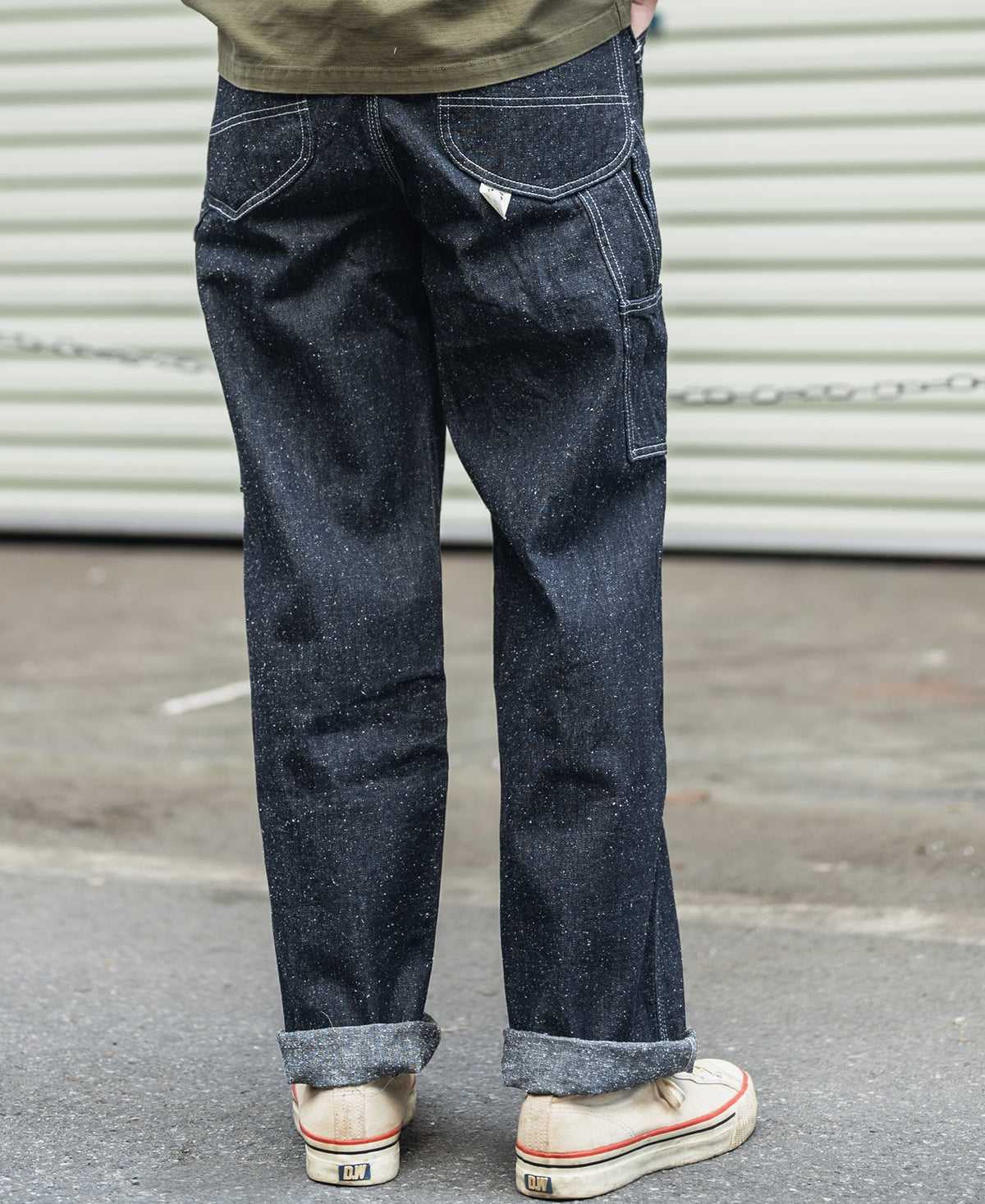 Slub Pearl Yarn Indigo Denim Carpenter Pants Relaxed Fit
