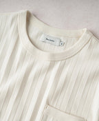 Heavyweight Ribbed Cotton Pocket T-Shirt Oatmeal White Structured