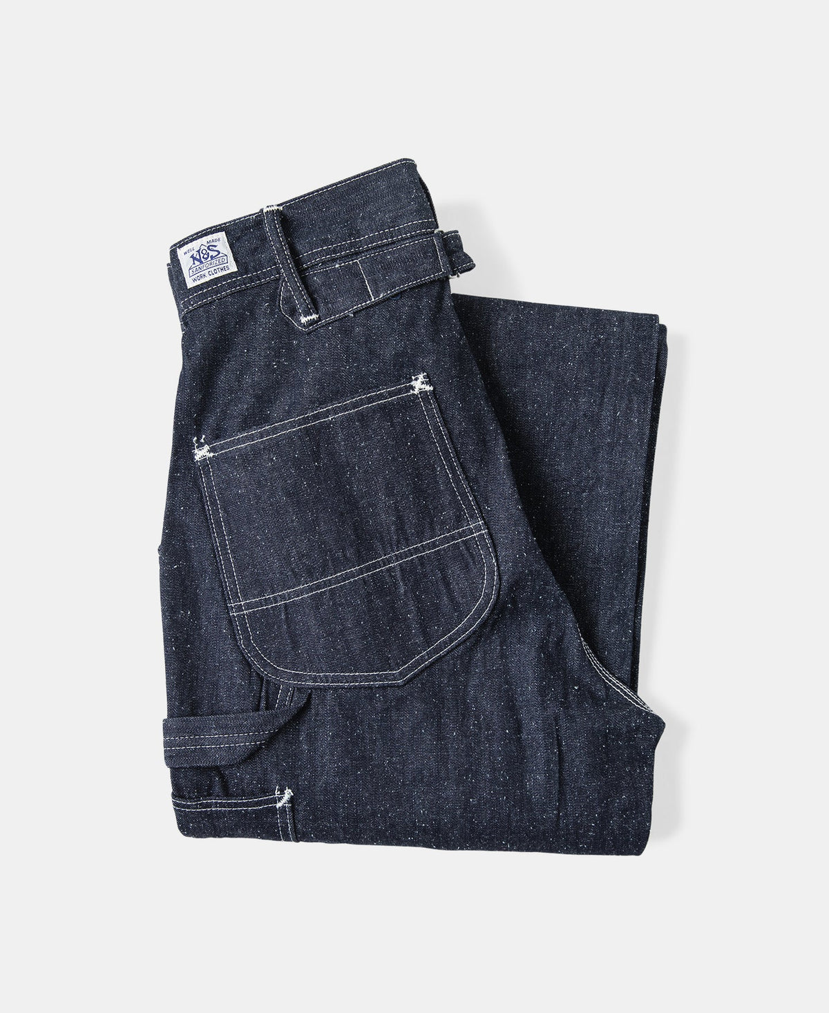 Slub Pearl Yarn Indigo Denim Carpenter Pants Relaxed Fit