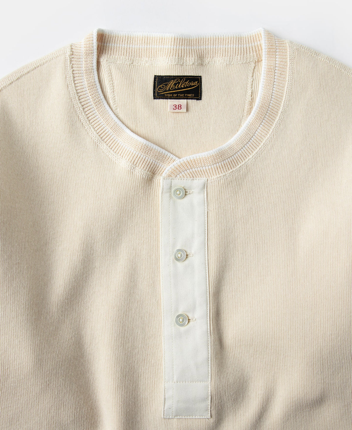 Long Sleeve Warm Henley Shirt Apricot Heavyweight Cozy