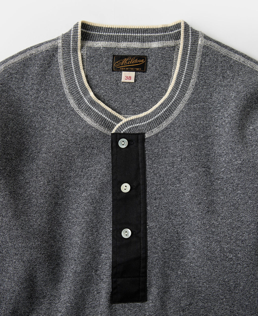 Long Sleeve Warm Henley Shirt Gray Thermal Layering Essential