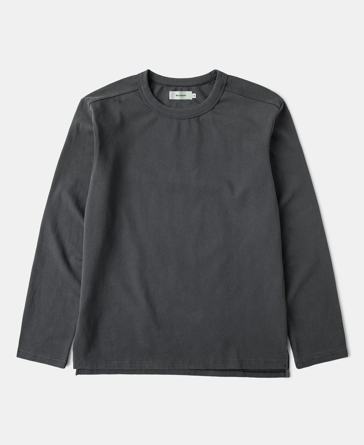 Sun-Washed Cotton Long Sleeve T-Shirt Vintage Black Faded