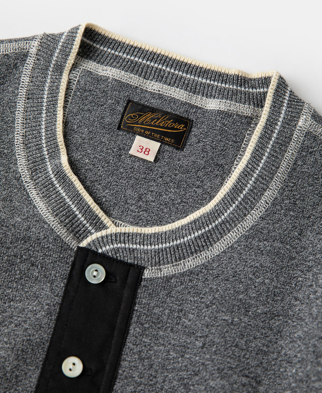 Long Sleeve Warm Henley Shirt Gray Thermal Layering Essential