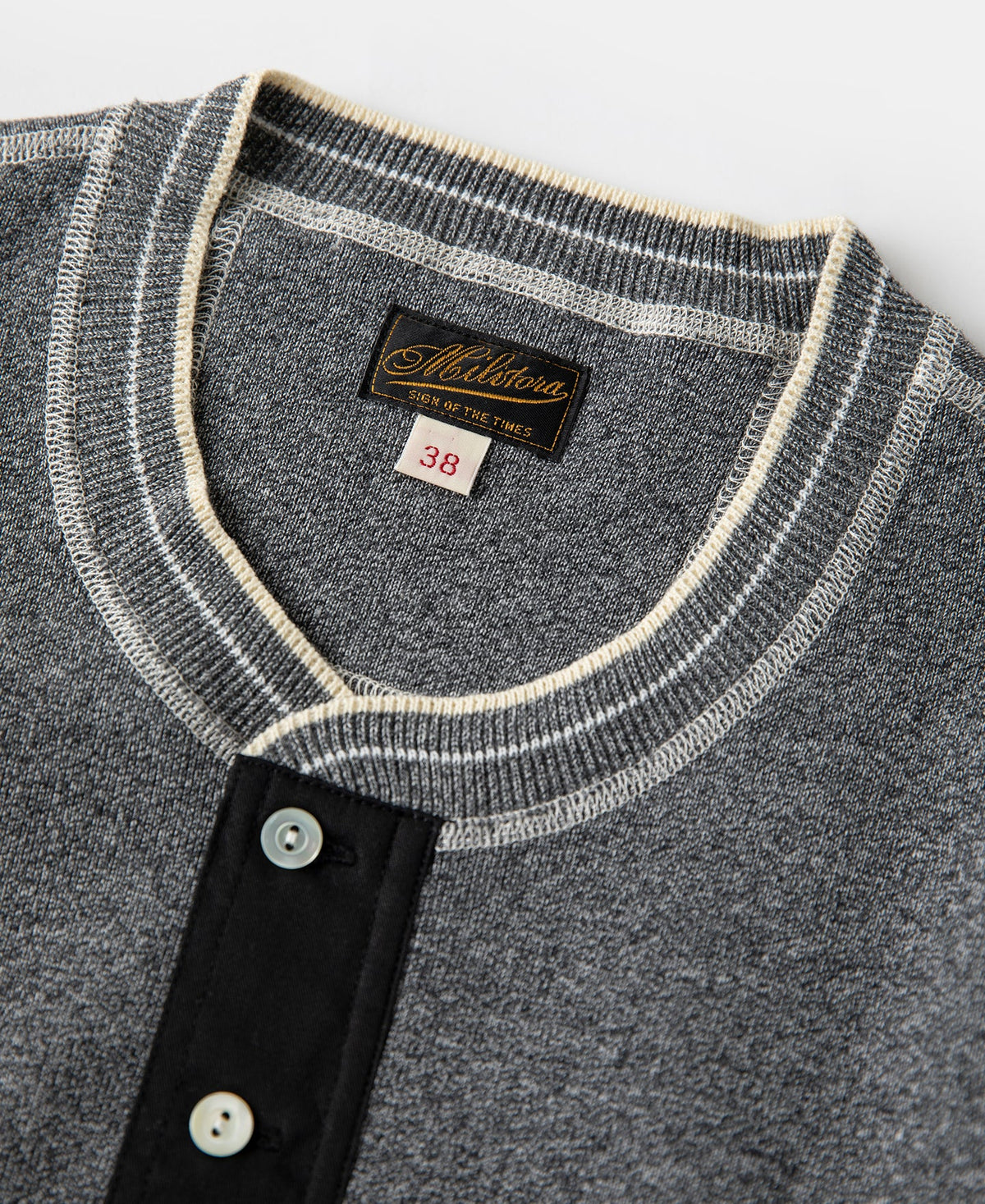 Long Sleeve Warm Henley Shirt Gray Thermal Layering Essential
